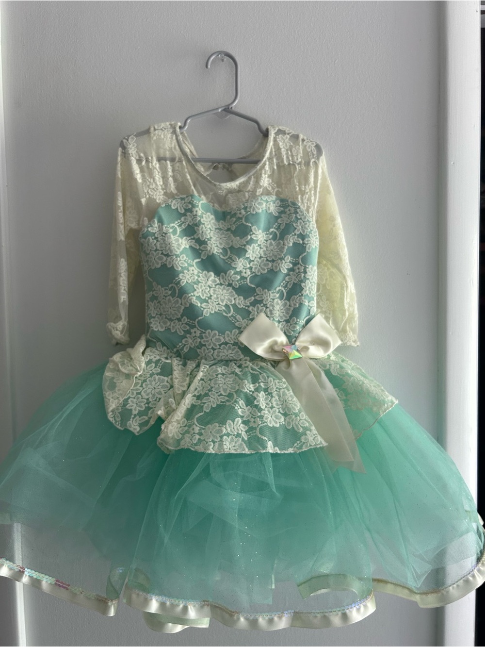 Weissman Ivory Lace & Aqua Green Tulle Princess Costume